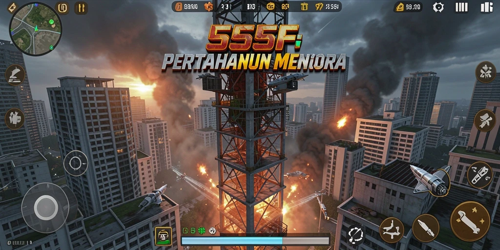Tampilan menarik dari gameplay 555F yang menegangkan.