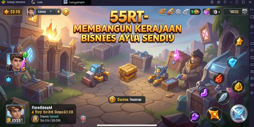 Tampilan menarik dari gameplay strategi bisnis di 55RT.