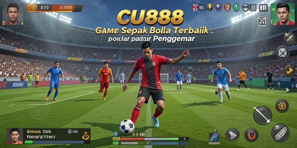 Gameplay seru CU888 dengan aksi sepak bola yang menegangkan.