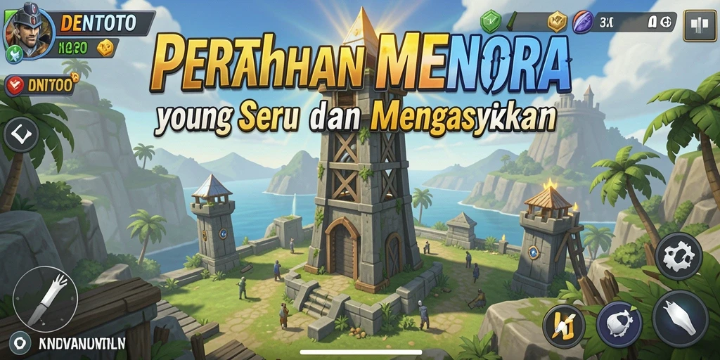 Gameplay seru DENTOTO di Tower Defense dengan menara strategis.