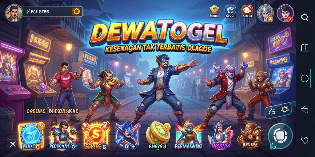 Tampilan gameplay seru di DEWATOGEL dengan warna-warna cerah.