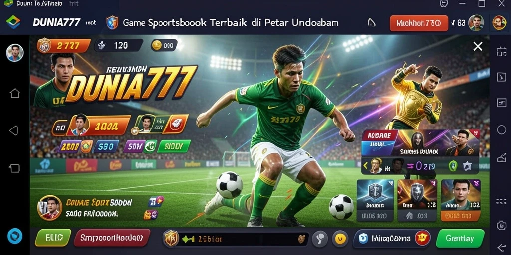 Tampilan gameplay DUNIA777 dengan berbagai pilihan taruhan olahraga.