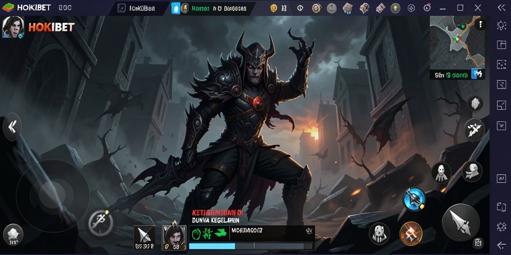 Gameplay HOKIBET menampilkan suasana horor yang mencekam.