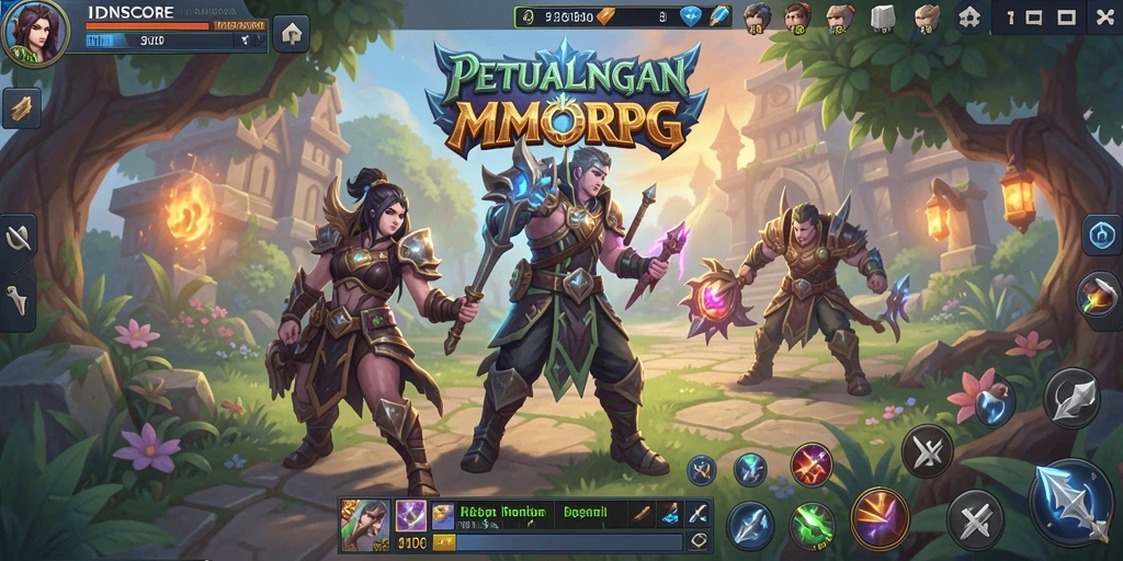 Tampilan gameplay menakjubkan dari <strong>IDNSCORE</strong> dalam dunia MMORPG.