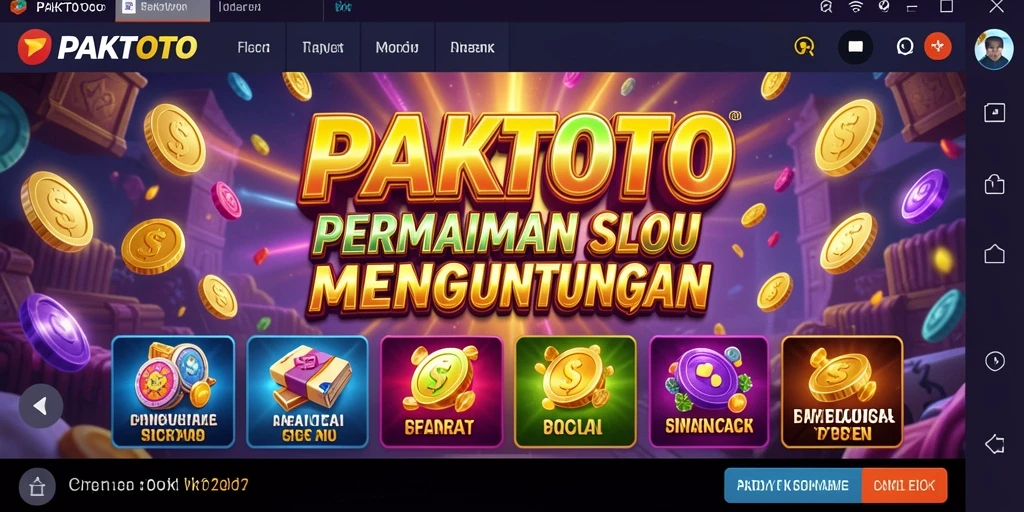 Tampilan gameplay slot menarik di PAKTOTO dengan berbagai simbol.
