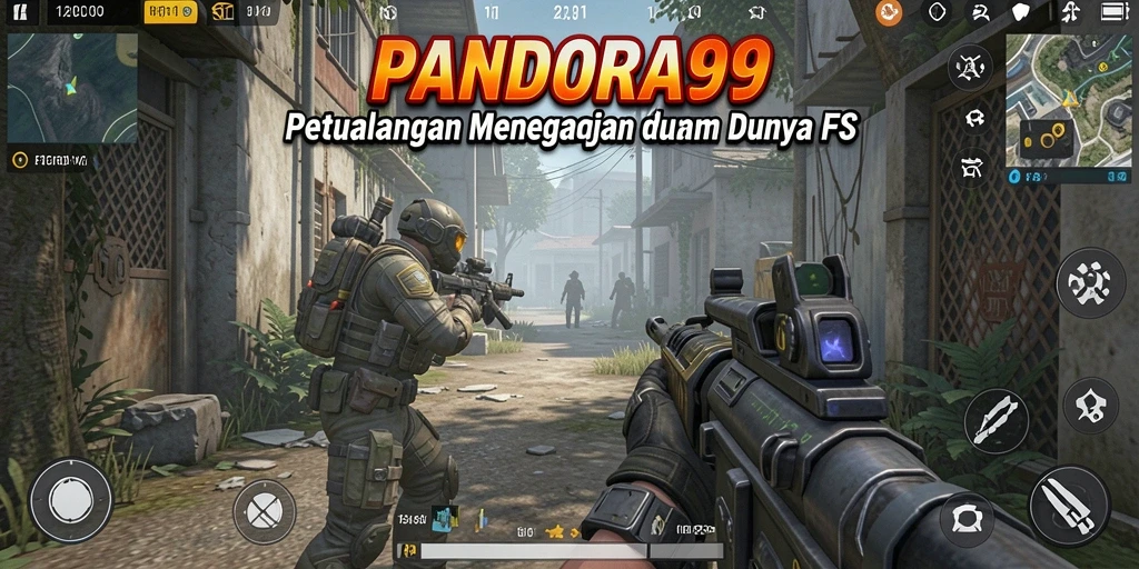 Screenshot menampilkan aksi tembak-menembak seru dalam PANDORA99.