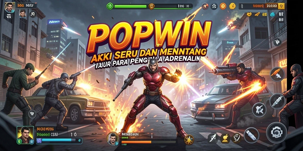 Tangkapan layar utama menunjukkan aksi seru dalam game POPWIN.