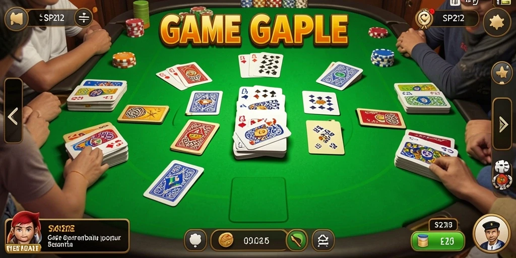 Tampilan screenshot SP212 menampilkan permainan Gaple yang seru.