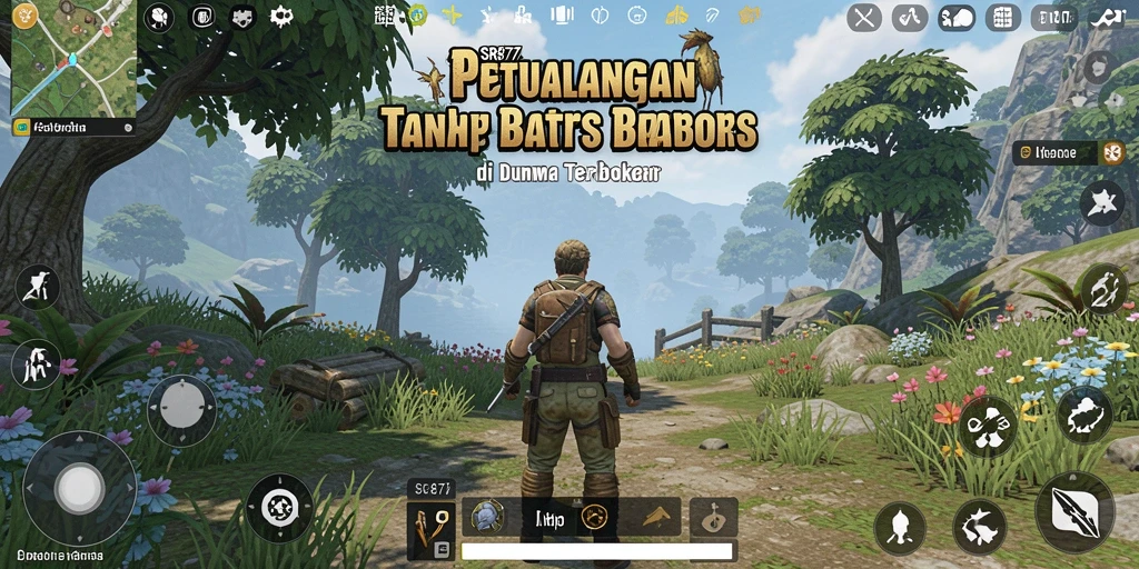 Tangkapan layar gameplay SR877 yang menampilkan eksplorasi dunia terbuka.