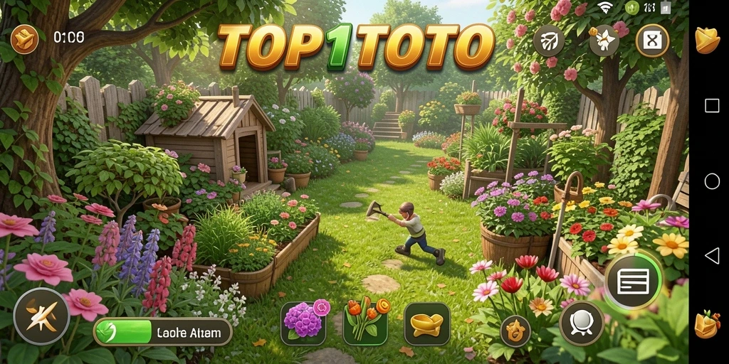Tampilan gameplay menarik dari TOP1TOTO dengan ladang yang subur.