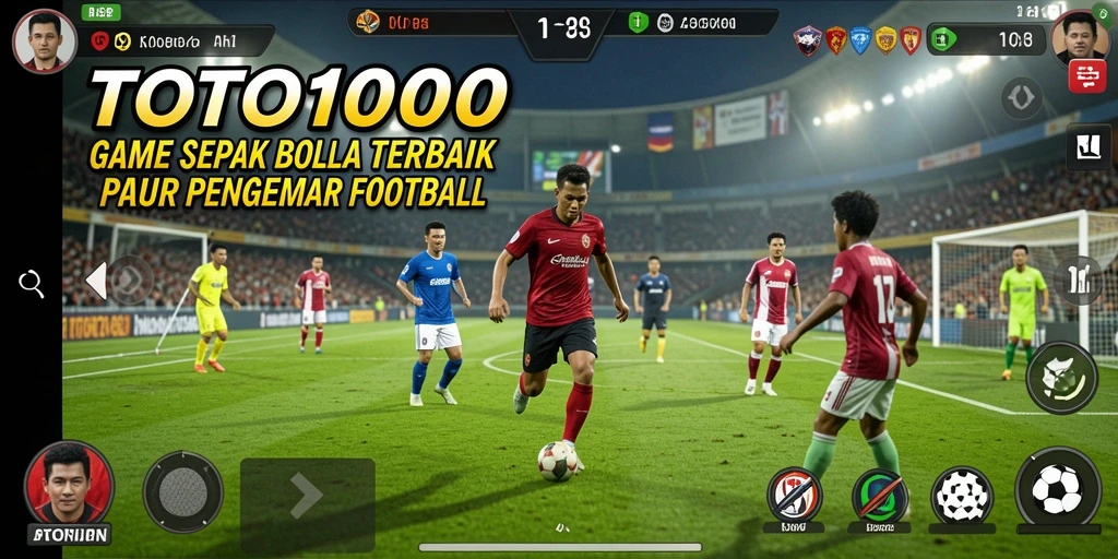 Tampilan gameplay seru dari TOTO1000 dengan aksi sepak bola yang menegangkan.
