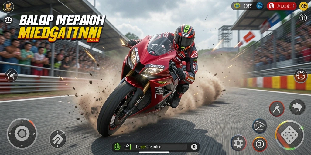 Gameplay seru balap motor V07 dengan kualitas grafis tinggi.