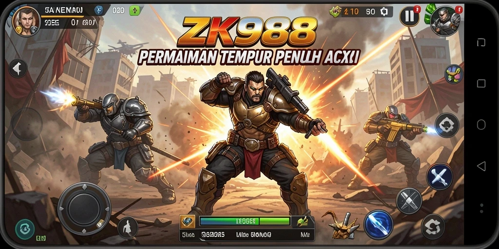 Screenshot menampilkan aksi intens dalam permainan TPS ZK988.